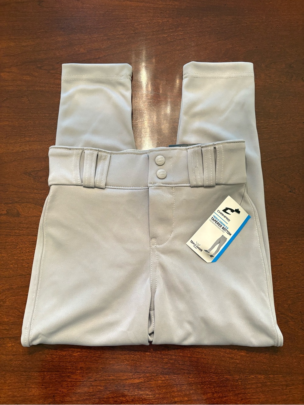 Champro Youth S Gray Tapered Leg Baseball Pants